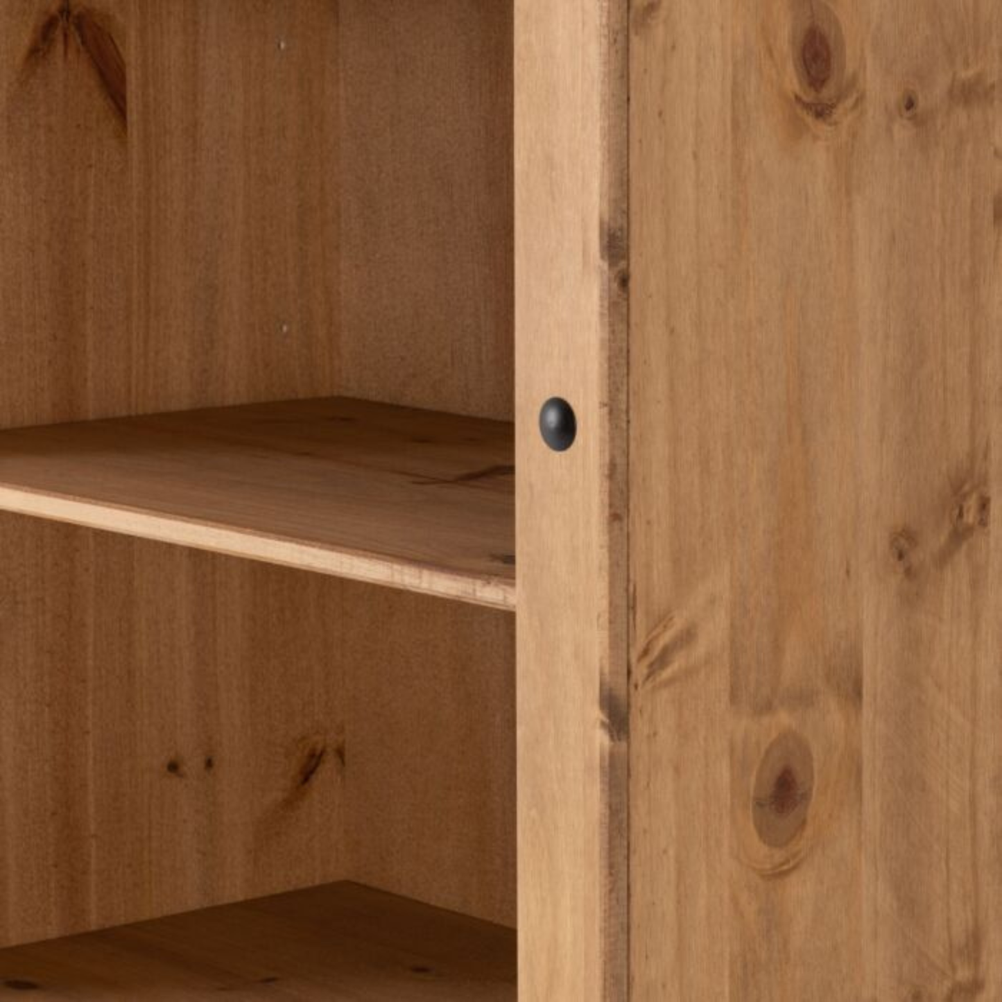 Corona Tall Bookcase – Distressed Waxed Pine Storage Shelving Unit