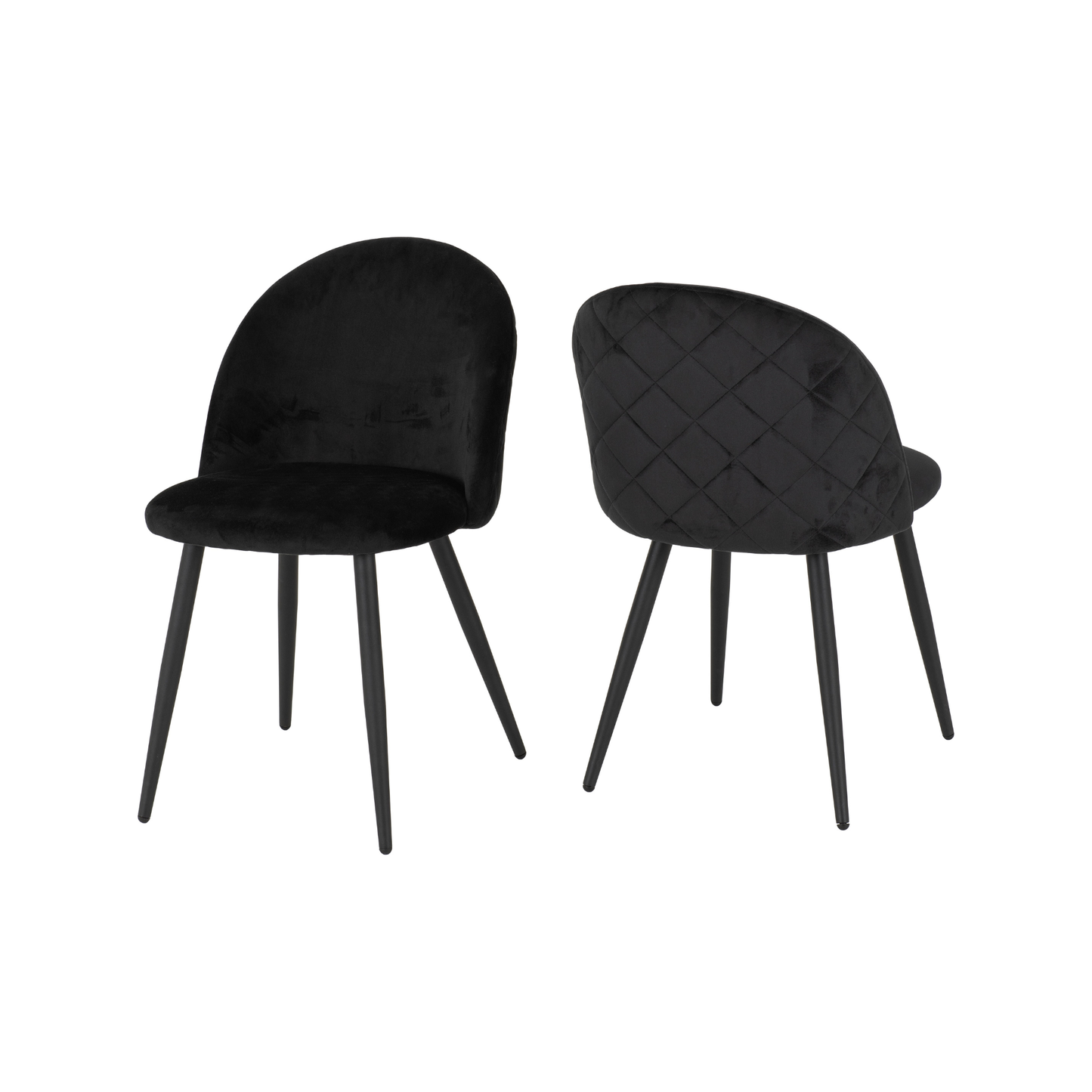 Marlow Dining Set 4 Chairs White Marble/Black Velvet