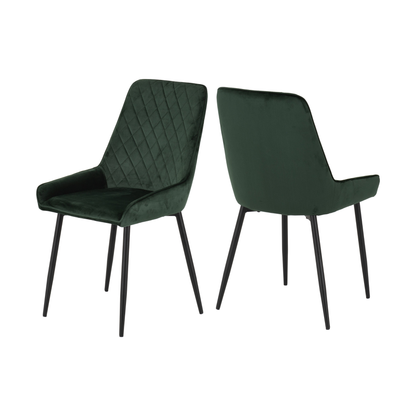 Modena & Avery Dining Set - Cream/Emerald Velvet (4 Chairs)
