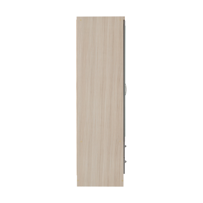 Nevada 4 Door 2 Drawer Wardrobe - Grey Gloss/Light Oak