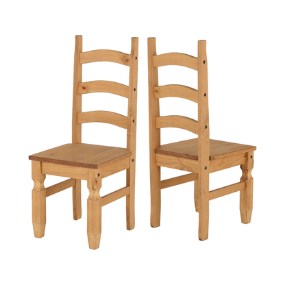 Corona Extending Dining Set with 4 Chairs - Distressed Waxed Pine