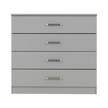 Dakota 4 Drawer Chest – Light Grey, Stylish Bedroom Storage