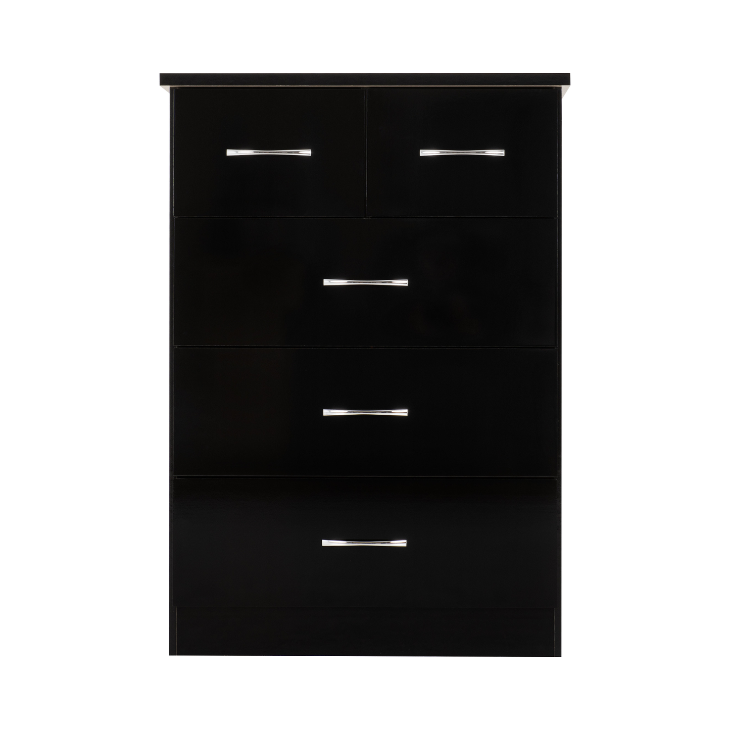Nevada 3+2 Drawer Chest - Black Gloss