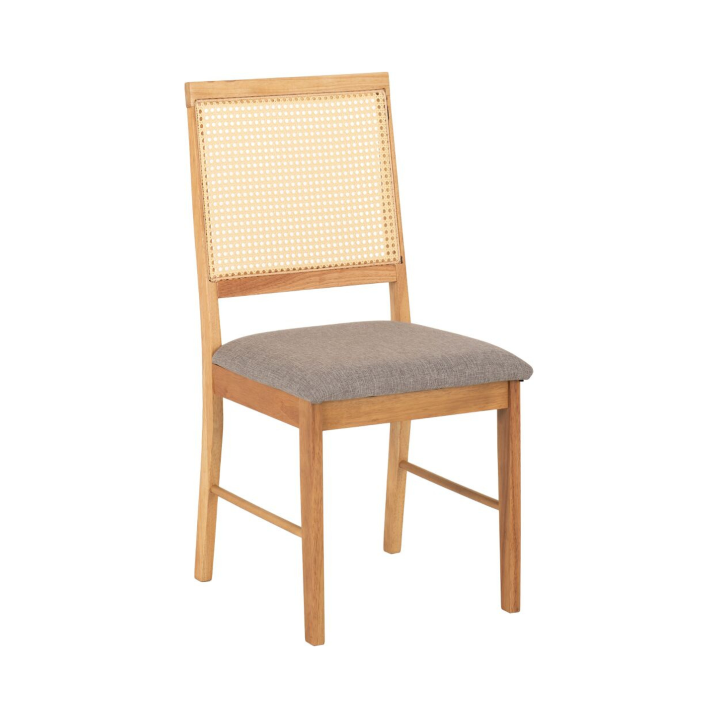 Ellis Dining Chair - Oak Effect & Grey Fabric (Set of 2)