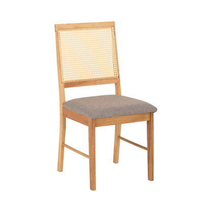Ellis Dining Chair - Oak Effect & Grey Fabric (Set of 2)