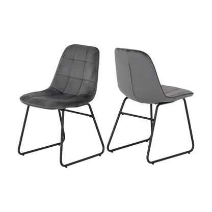 Marlow & Lukas Dining Set - Black Marble/Grey Velvet