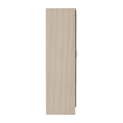 Nevada 6 Door 2 Drawer Wardrobe - Grey Gloss/Light Oak