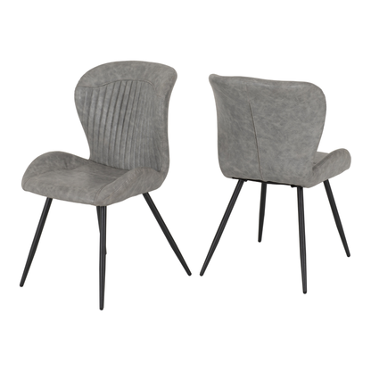 Marlow & Quebec Dining Set – Black Marble & Grey PU