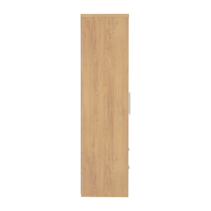Seville 3 Door 2 Drawer Wardrobe - White Gloss/Oak Effect