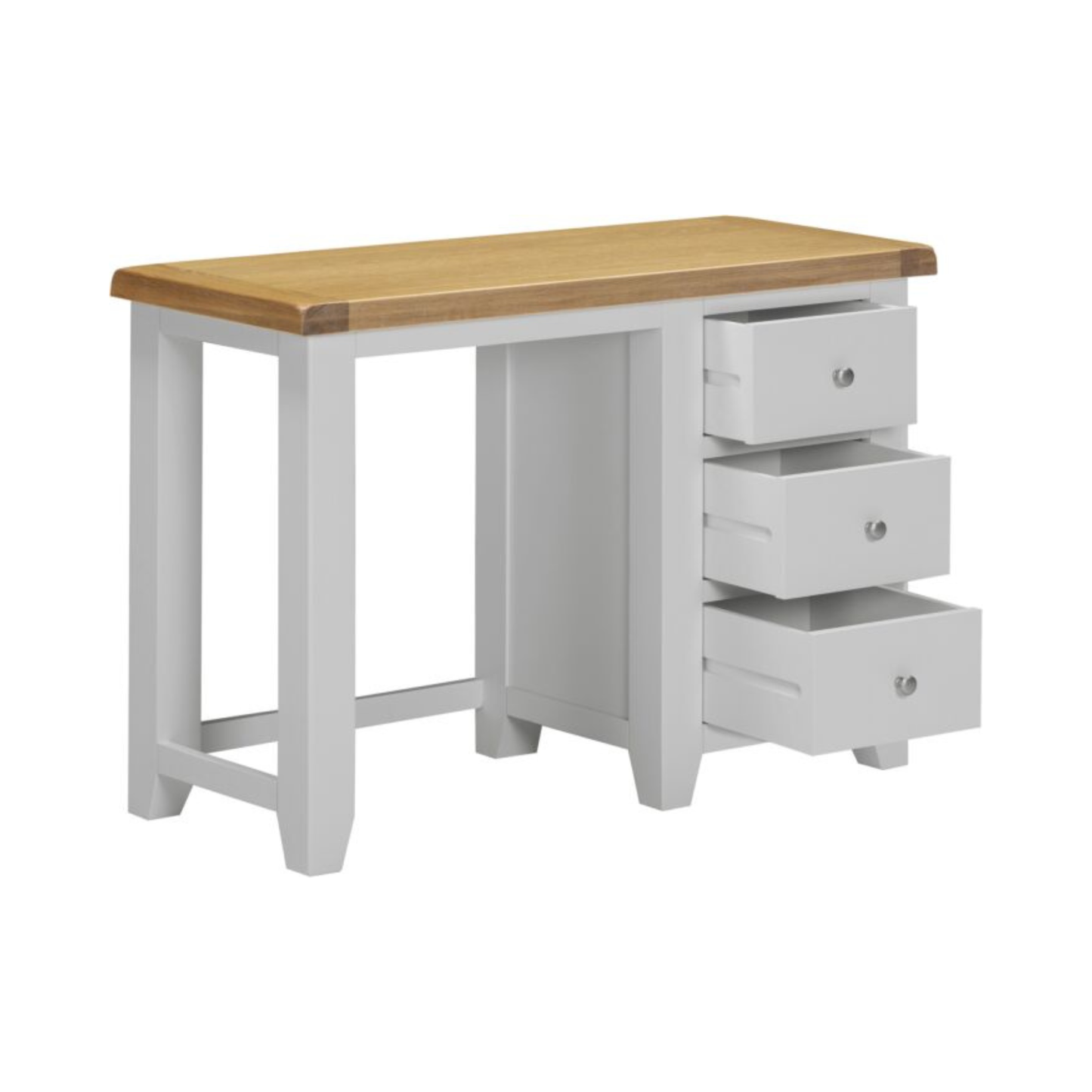 Windsor 3 Drawer Dressing Table & Mirror – Pebble Grey and Oak