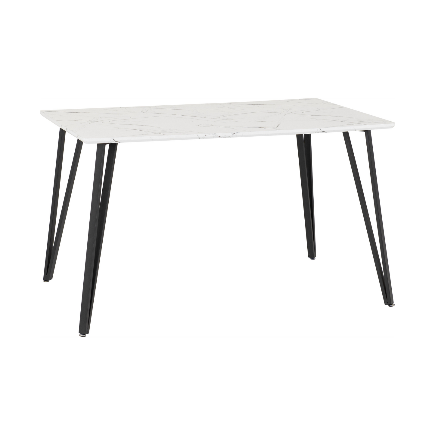 Marlow & Avery Dining Set - White Marble/Emerald Green Velvet (4 Chairs)