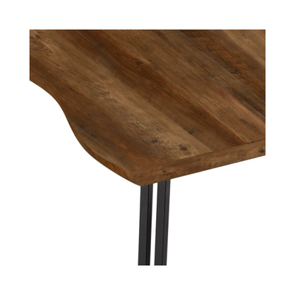 Quebec Wave Edge Dining Table in Medium Oak Effect – 140cm