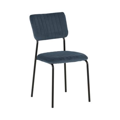Sheldon Dining Chair Set - Navy Blue Velvet Fabric (Pack of 4)
