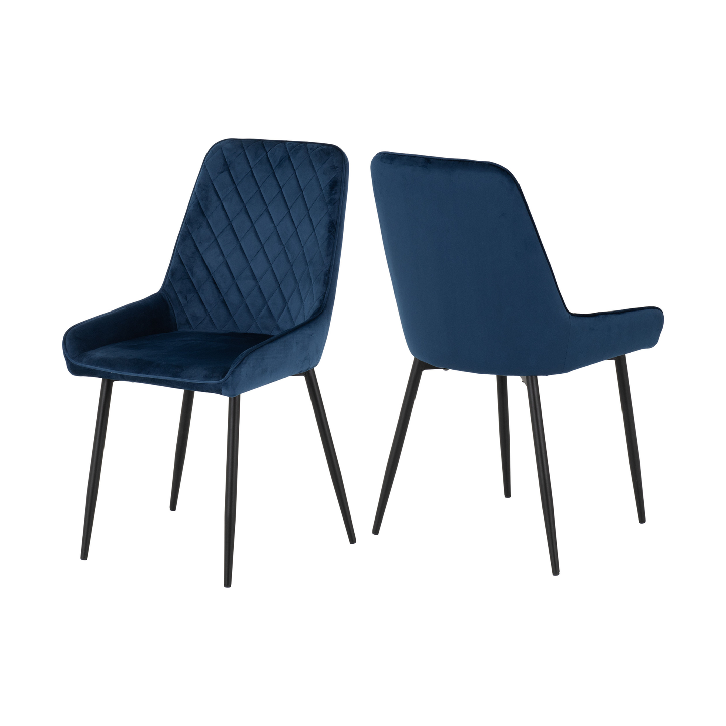Treviso & Avery Dining Set - Light Oak Effect/Sapphire Blue Velvet