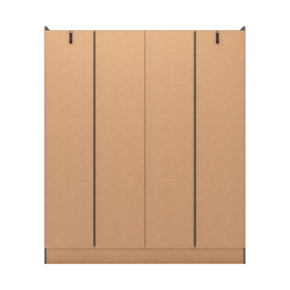 Nevada 4 Door 2 Drawer Wardrobe - 3D Effect Grey