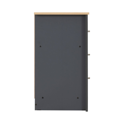 Portland 3 Drawer Chest - Grey/Oak Effect