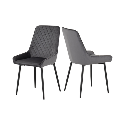 Modena & Avery Dining Set - Cream/Grey Velvet (4 Chairs)