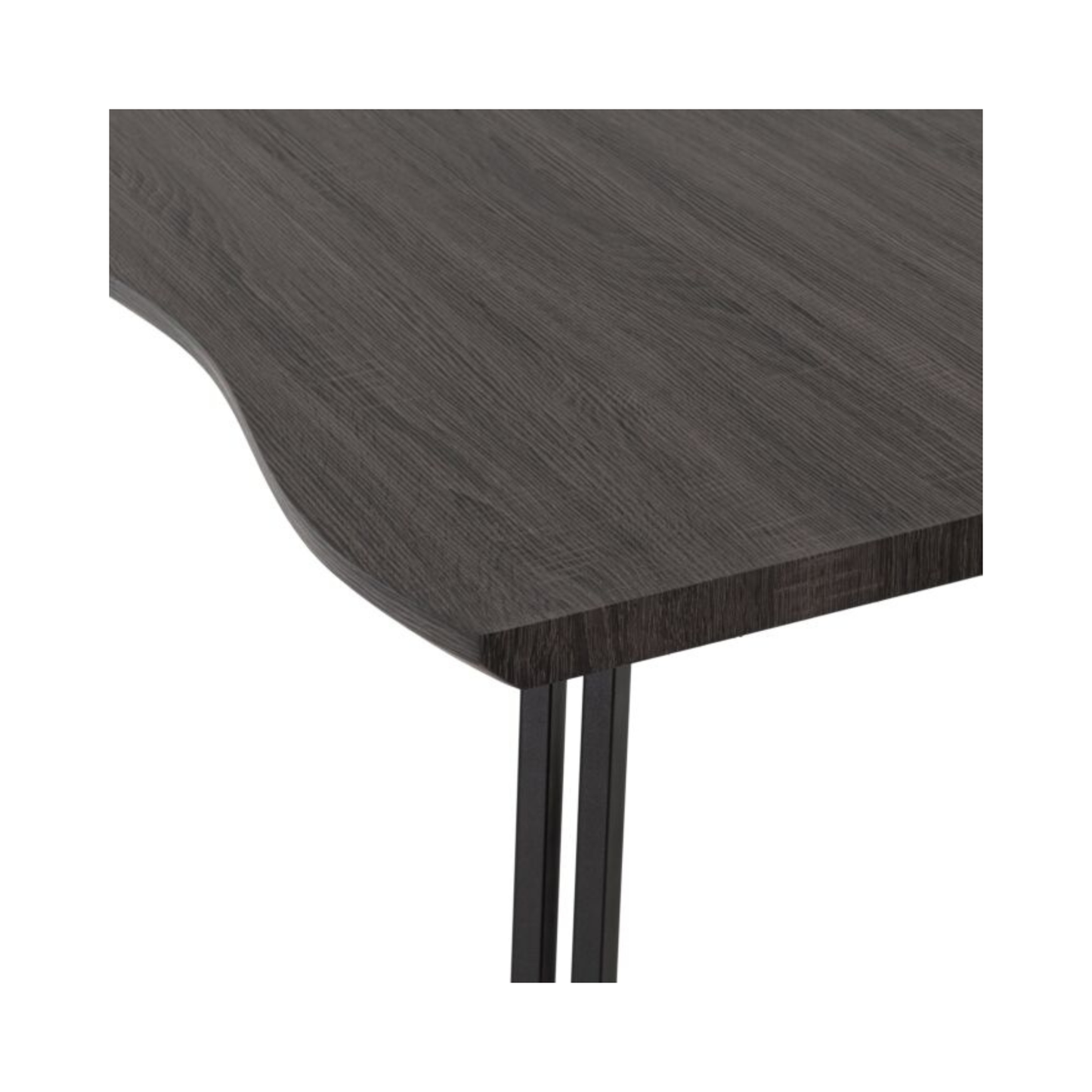 Quebec Wave Edge Dining Table in Black Wood Grain – 140cm