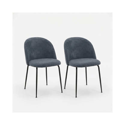 Freya Pack of 2 Steel Blue Fabric Dining Chairs