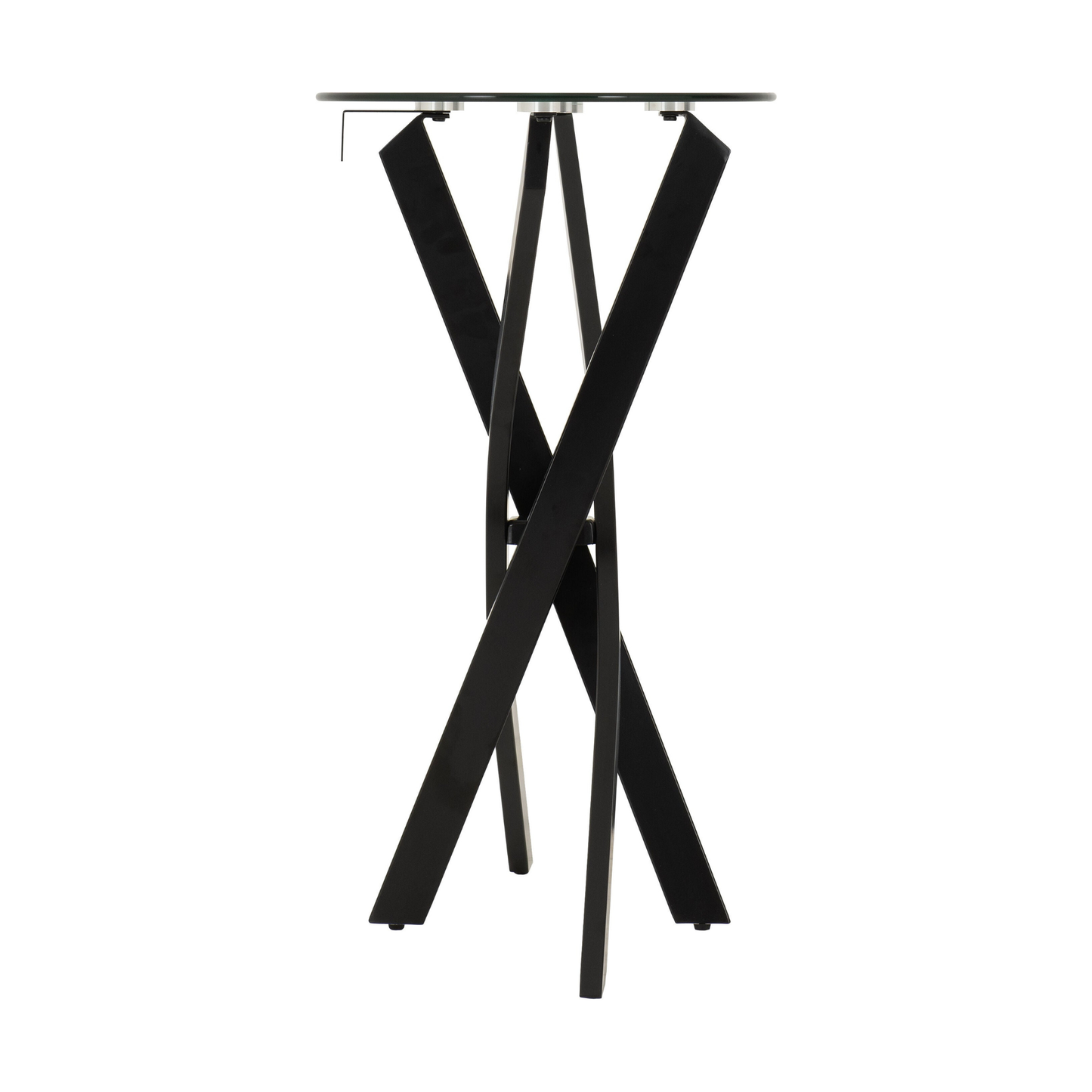 Sheldon Console Table - Clear Glass & Black