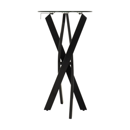Sheldon Console Table - Clear Glass & Black