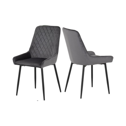 Avery Dining Chair (Set of 2) – Grey Velvet