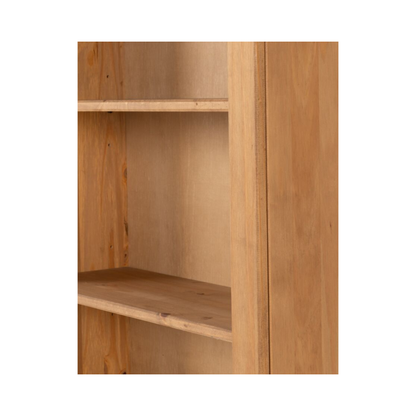 Corona Distressed Waxed Pine Low Bookcase