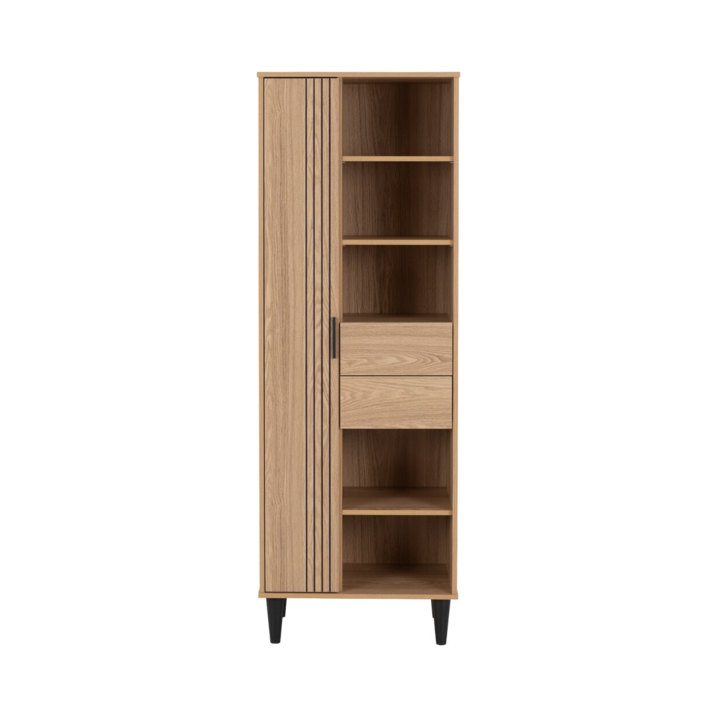 Tessa 1 Door 2 Drawer Bookcase Unit – Natural Oak Storage