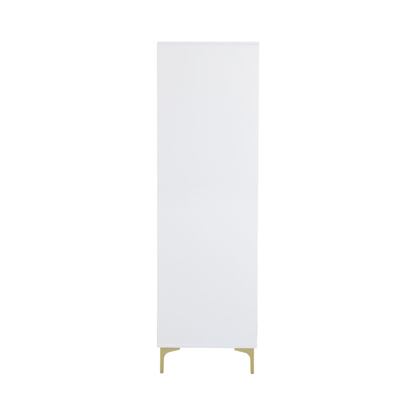 Miami 3 Door Wardrobe – White & Gold, Dual Storage