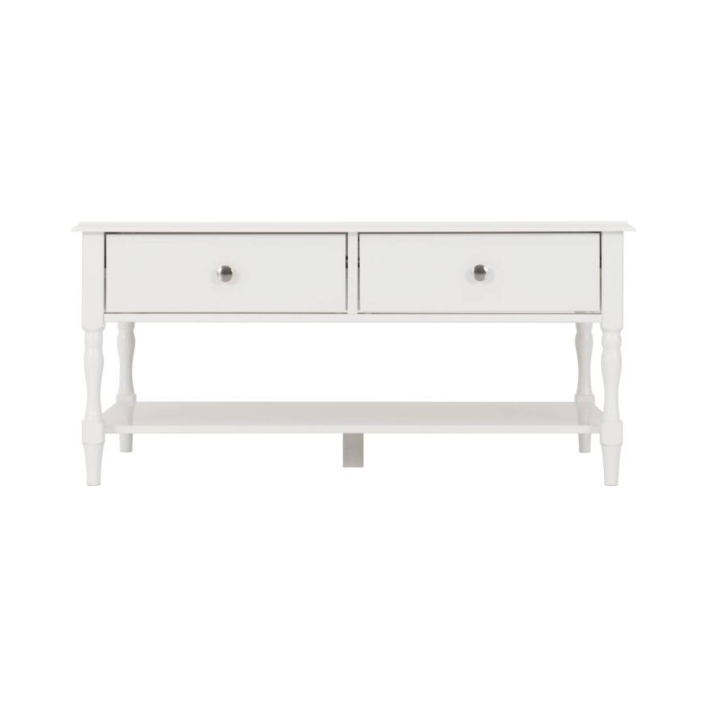 Stratford 2 Drawer Coffee Table - White, Modern Storage Design