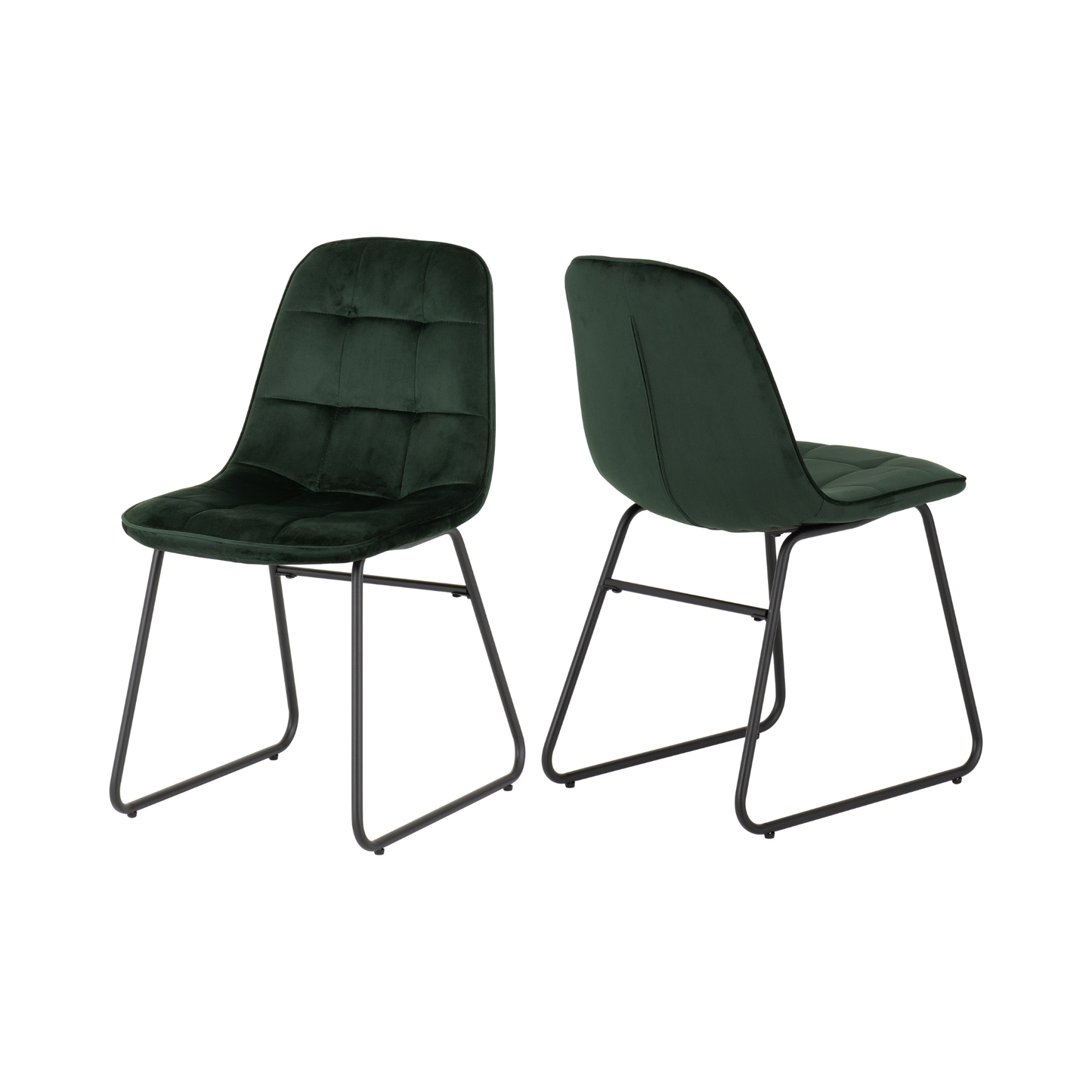 Avery & Lukas Extending Dining Set with 4 Chairs - Concrete & Emerald Green Velvet