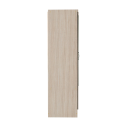 Nevada 6 Door 2 Drawer Wardrobe - Oyster Gloss/Light Oak