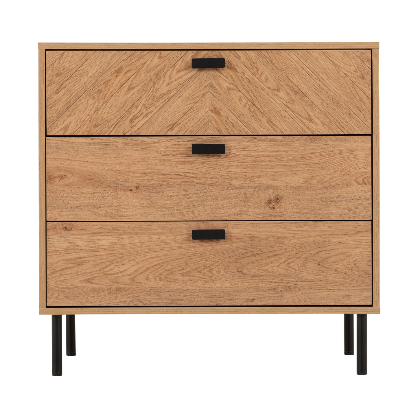 Leon 3 Drawer Chest – Medium Oak Effect, Stylish Bedroom Storage