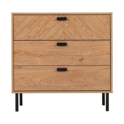 Leon 3 Drawer Chest – Medium Oak Effect, Stylish Bedroom Storage