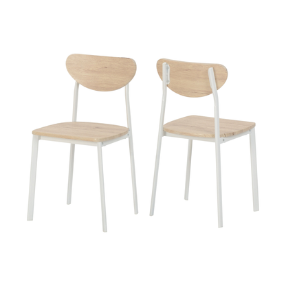 Riley Large Dining Set - White/Light Oak Effect Veneer