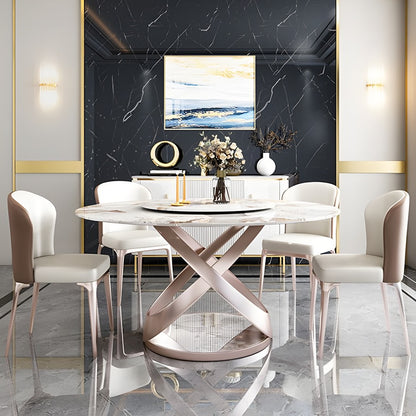 Androme Round Dining Table & Chairs, With Rotatable Tray
