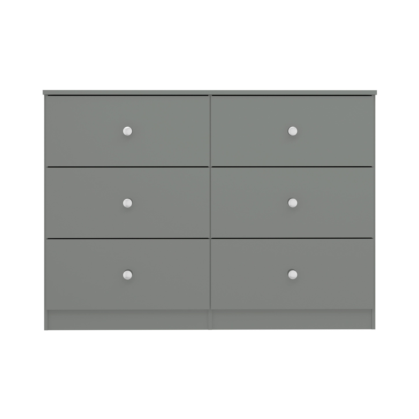 Denver 6 Drawer Chest – Grey Gloss, Spacious Bedroom Storage
