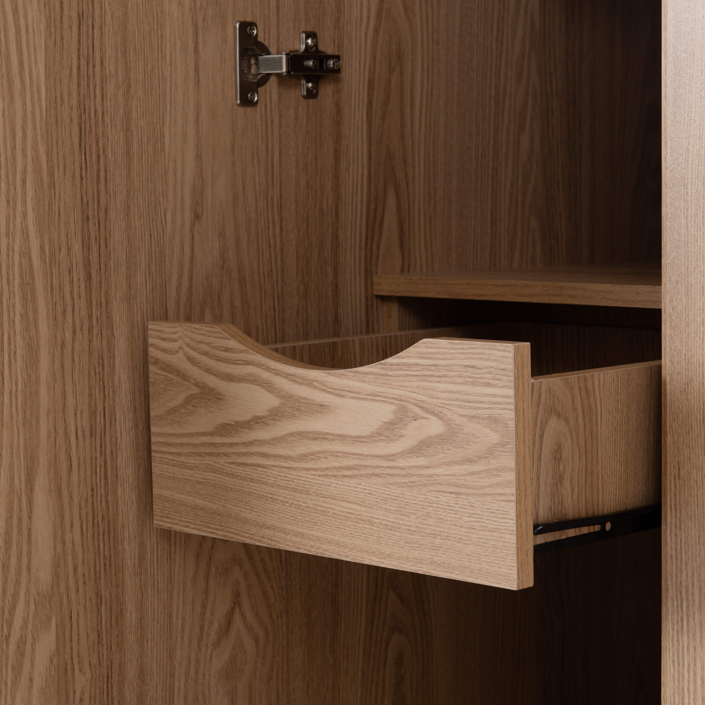 Tessa 4 Door Mirrored Wardrobe - Natural Oak Effect