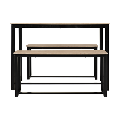 Lincoln 1+2 Dining Bench Set - Sonoma Oak/Black