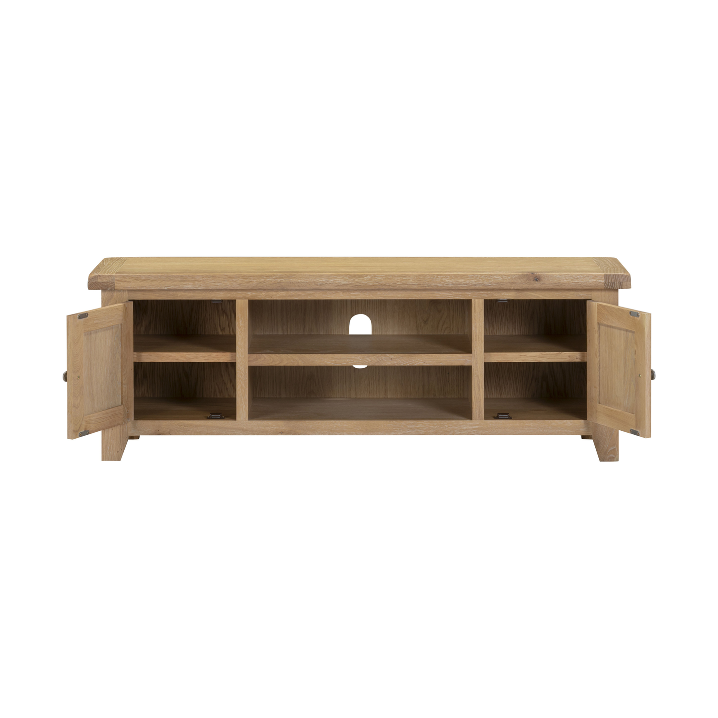 Windsor Straight TV Unit - Natural Oak - Hardwood & Plywood