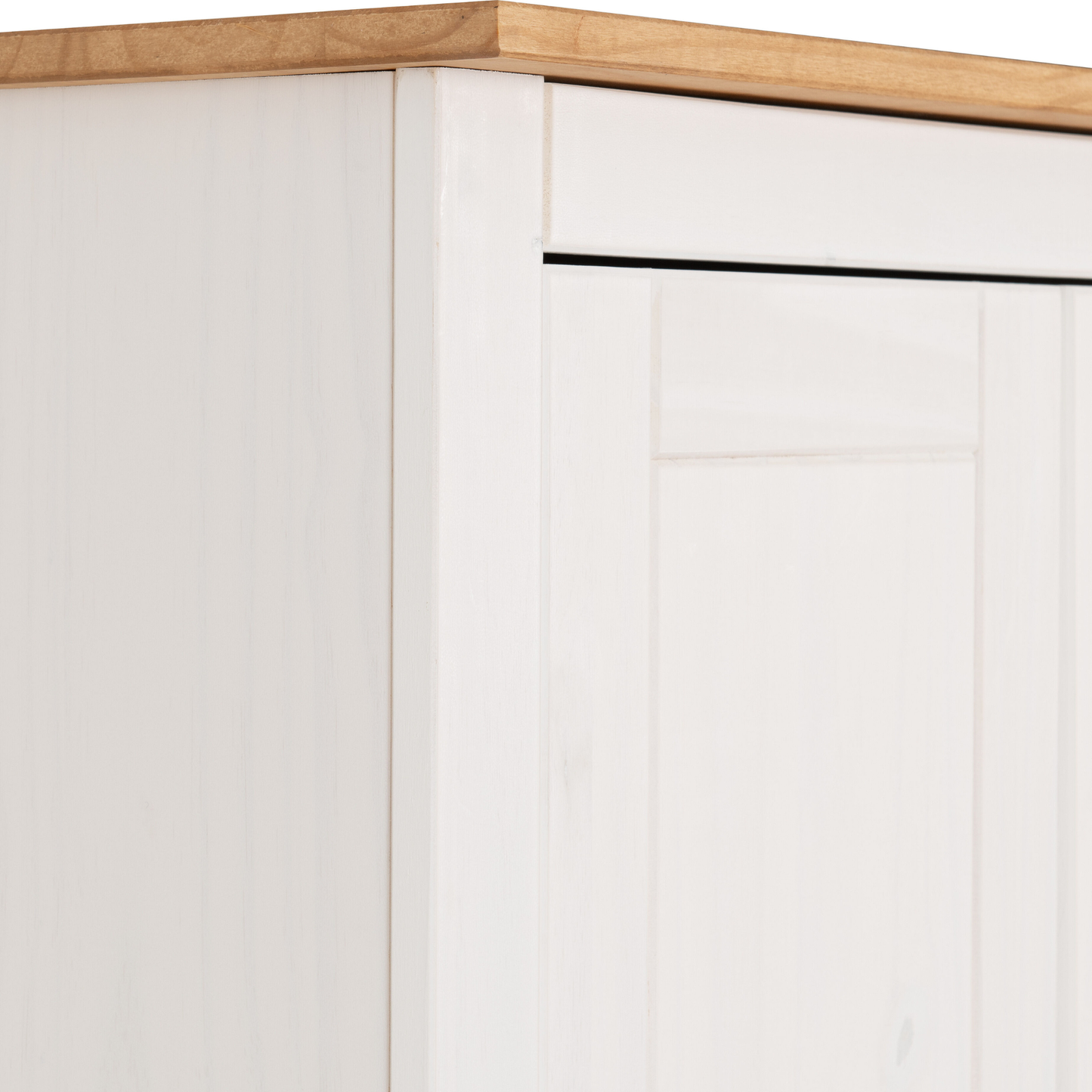 Panama 2 Door Wardrobe - White & Natural Wax Finish
