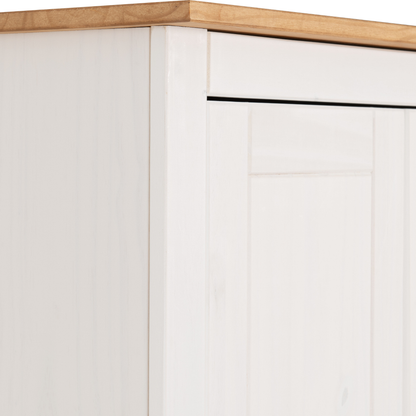 Panama 2 Door Wardrobe - White & Natural Wax Finish