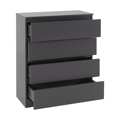 Malvern Trio Set Grey Wardrobe Chest & Bedside
