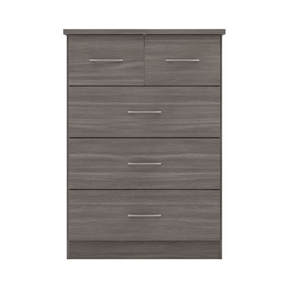 Nevada 3+2 Drawer Chest - Black Wood Grain