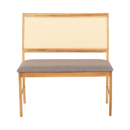 Ellis Dining Bench - Oak Effect & Grey Fabric