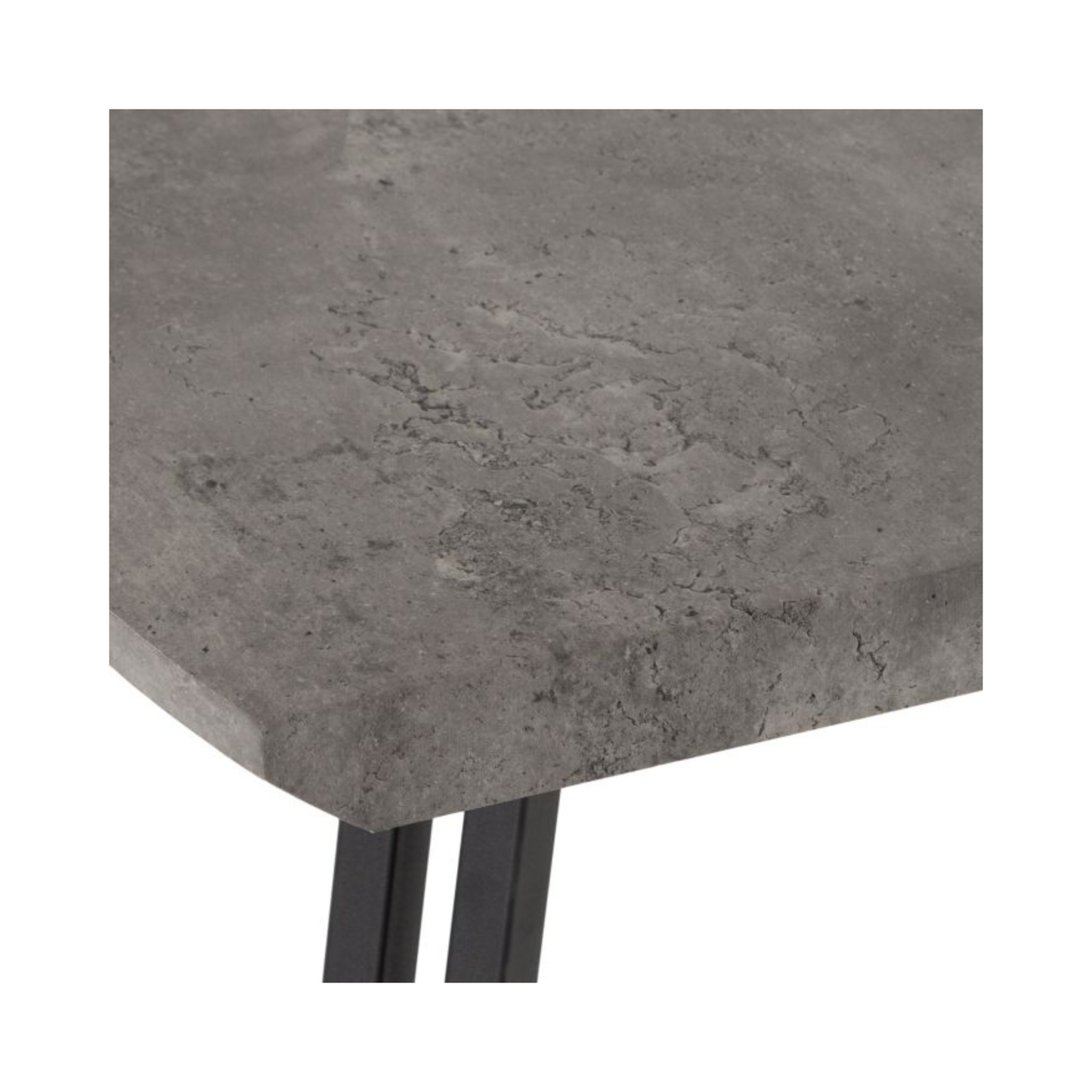Quebec Wave Edge Dining Table in Concrete Effect – 140cm