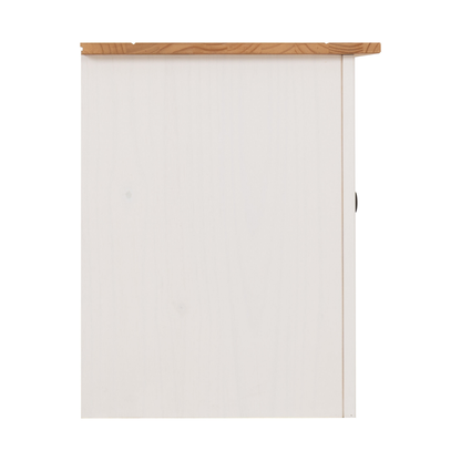 Panama TV Unit - White/Natural Wax - Pine & Plywood