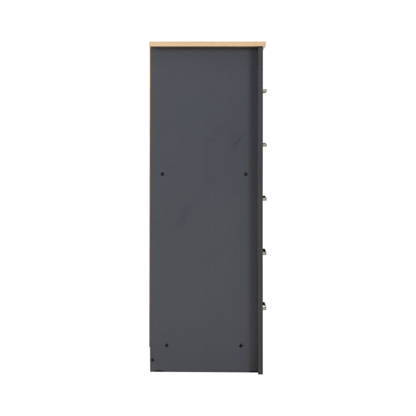 Portland 5 Drawer Narrow Chest - Grey/Oak Effect
