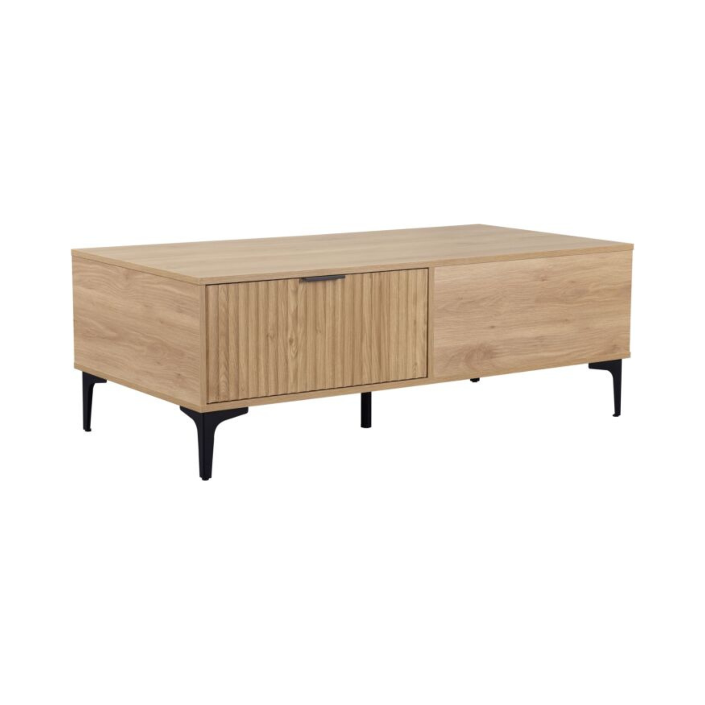 Miami 2 Drawer Coffee Table - Oak Effect Black, Modern Design