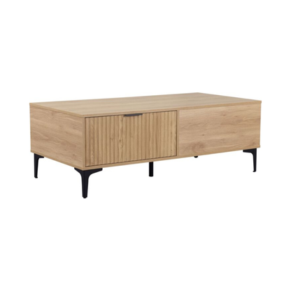 Miami 2 Drawer Coffee Table - Oak Effect Black, Modern Design